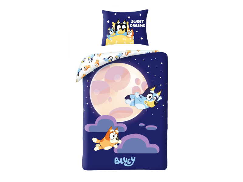 Bluey Bettbezug Moon – 140 x 200 cm + 70 x 90 cm – Baumwolle