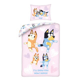 Bluey Housse de couette Hearts - 140 x 200 cm + 70 x 90 cm - Coton