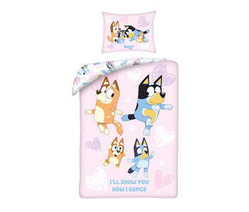 Bluey Housse de couette Hearts 140 x 200 + 70 x 90 cm en coton