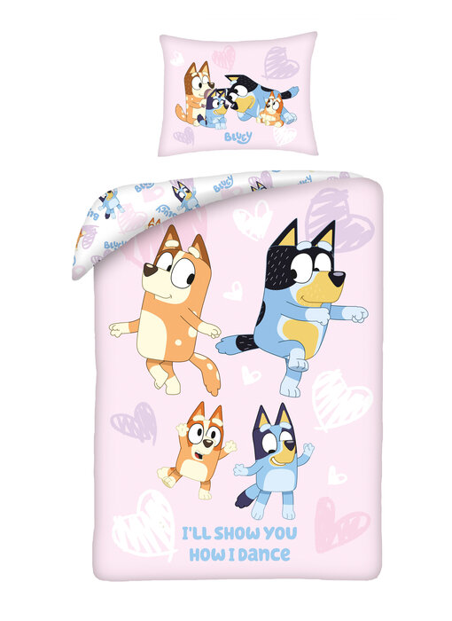 Bluey Dekbedovertrek Hearts 140 x 200 + 70 x 90 cm Katoen