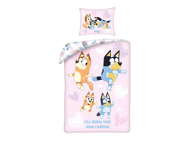 Bluey Duvet cover Hearts - 140 x 200 cm + 70 x 90 cm - Cotton