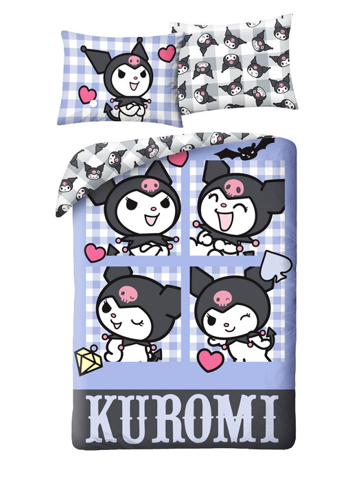 Hello Kitty dekbedovertrek Kuromi - 140 x 200 cm - 70 x 90 cm - Polyester