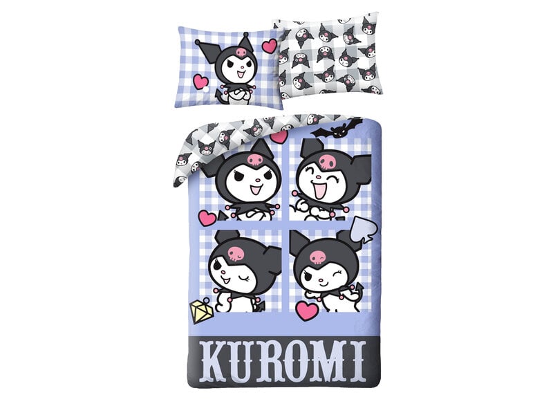 Kuromi Dekbedovertrek Kuromi - Eenpersoons - 140 x 200 cm - 70 x 90 cm - Polyester