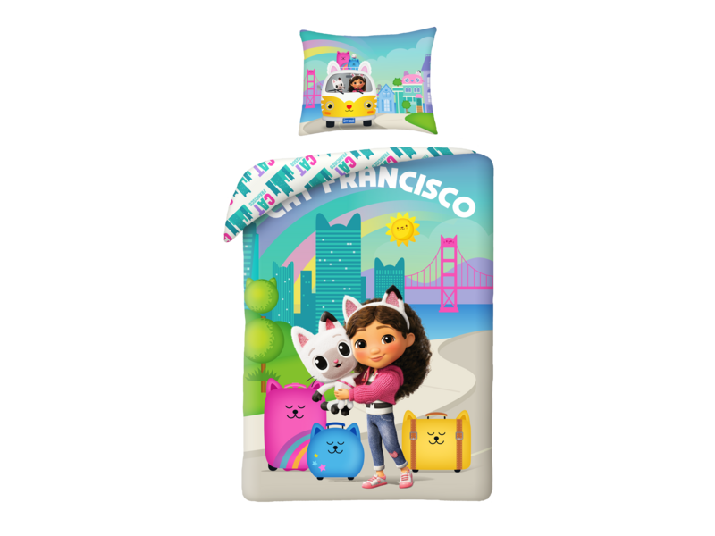 Gabby's poppenhuis Dekbedovertrek San Francisco - 140 x 200 cm - 70 x 90 cm - Polyester