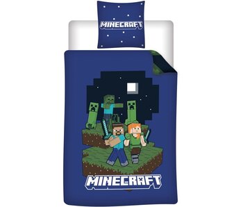 Minecraft Housse de couette Fight 140 x 200 + 65 x 65 cm Polycoton