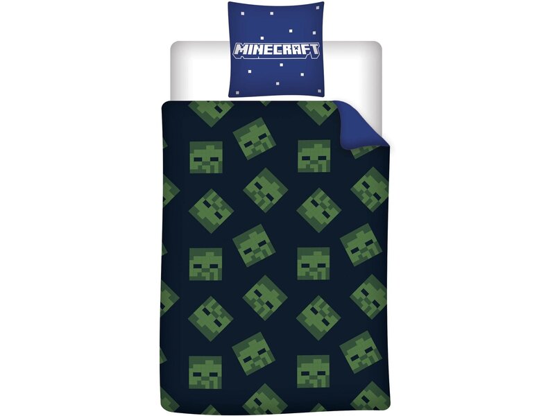 Minecraft Housse de couette Fight - 140 x 200 cm - 65 x 65 cm - Polycoton