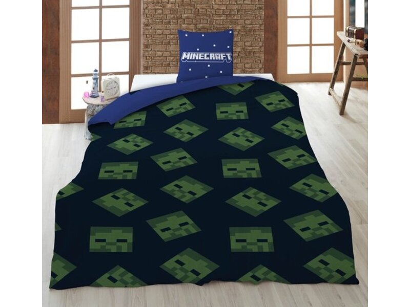 Minecraft Housse de couette Fight - 140 x 200 cm - 65 x 65 cm - Polycoton