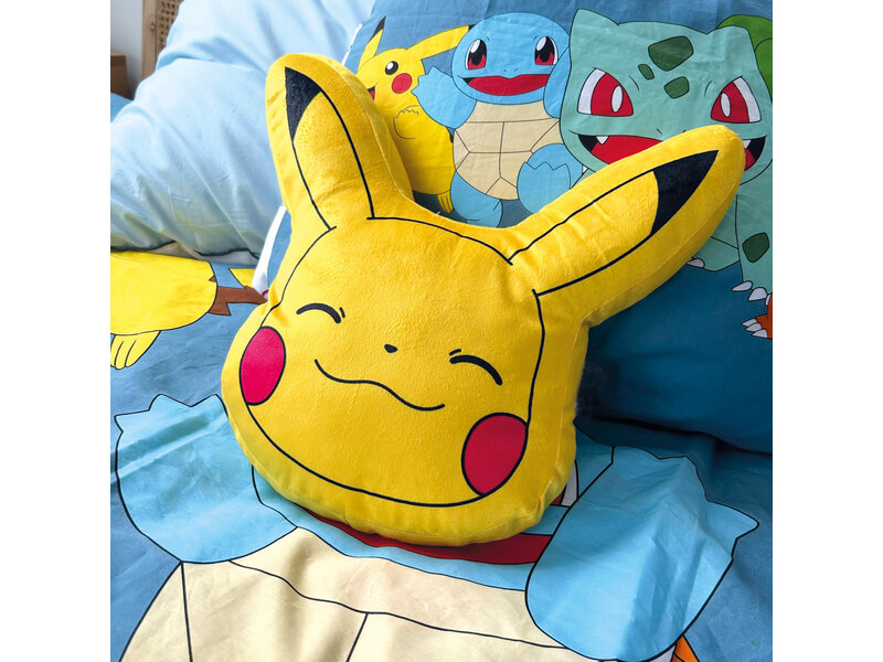 Pokémon Coussin décoratif jaune - 35 x 35 cm - Polyester