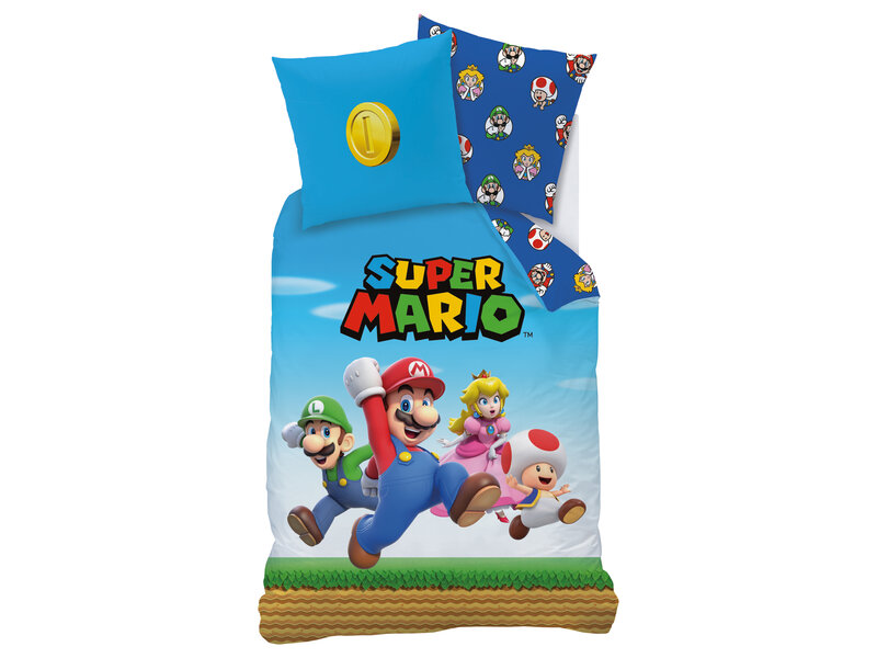 Super Mario Friends-Bettbezug – 140 x 200 + 63 x 63 cm – Baumwolle
