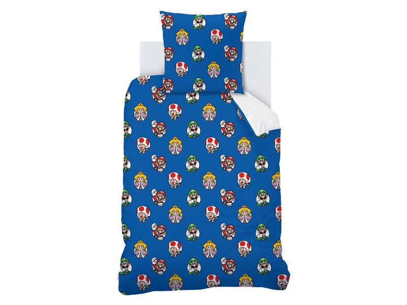 Super Mario Dekbedovertrek Friends - 140 x 200 + 63 x 63 cm - Katoen