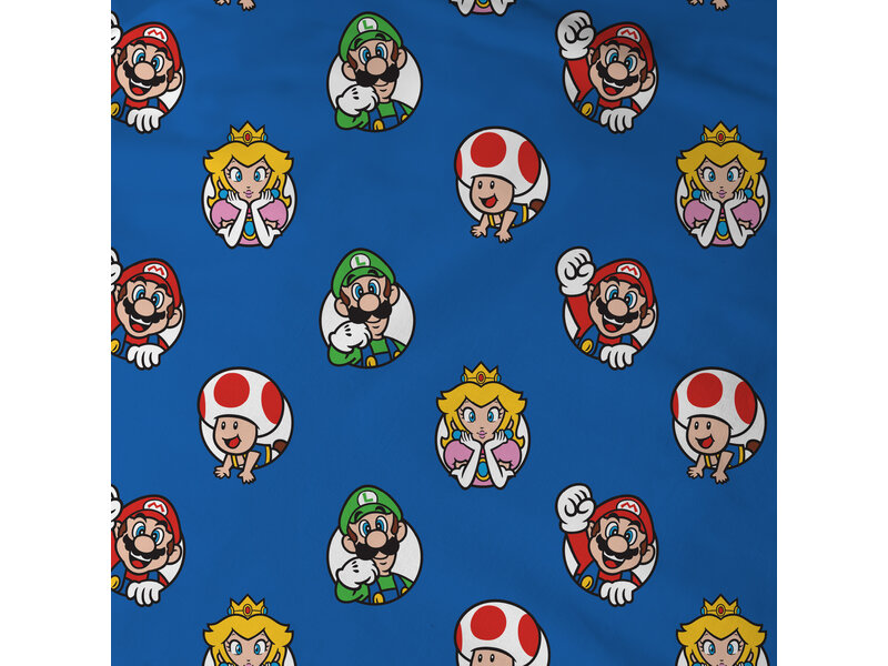 Super Mario Housse de couette Friends - 140 x 200 + 63 x 63 cm - Coton