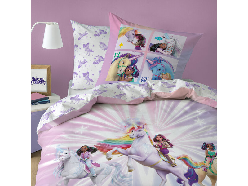 Unicorn Academy Dekbedovertrek Stars - 140 x 200 + 63 x 63 cm - Katoen