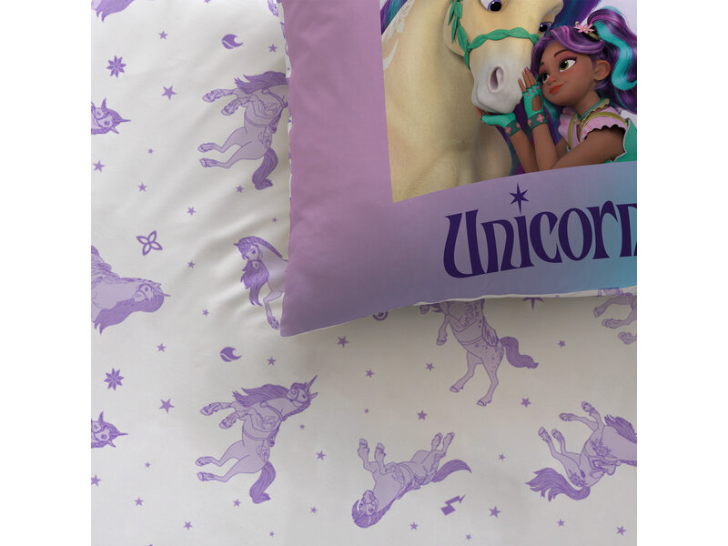 Unicorn Academy Stars Duvet Cover - 140 x 200 + 63 x 63 cm - Cotton