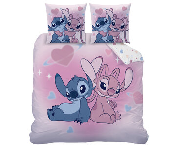 Disney Lilo & Stitch Dekbedovertrek Bisous 240 x 220 cm + 2 x 63 x 63 cm - Katoen
