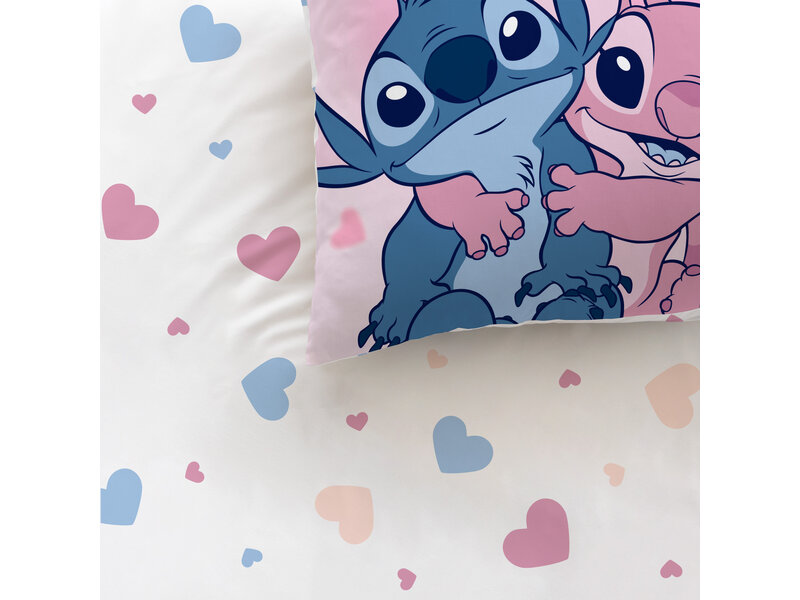 Disney Lilo & Stitch Dekbedovertrek Bisous 240 x 220 cm + 2 x 63 x 63 cm - Katoen