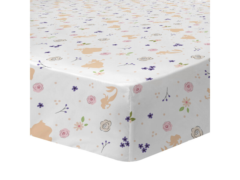 Disney Princess Cute Fitted Sheet - 90 x 200 cm - Cotton