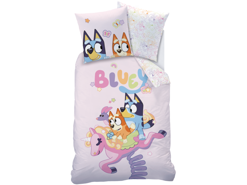 Bluey Dekbedovertrek Colorful - 140 x 200 + 63 x 63 cm - Katoen