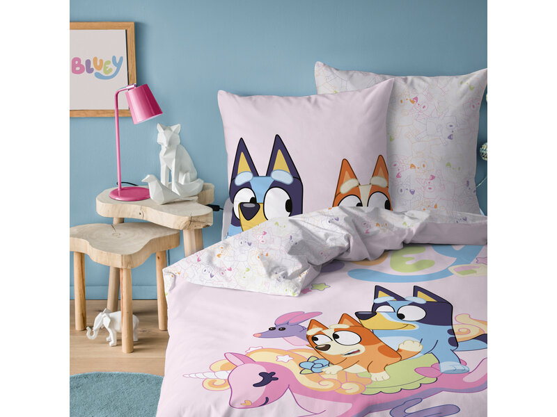 Bluey Housse de couette colorée - 140 x 200 + 63 x 63 cm - Coton