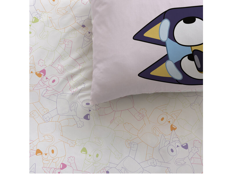Bluey Housse de couette colorée - 140 x 200 + 63 x 63 cm - Coton