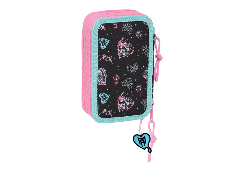 Monster High Gefülltes Zauber-Federmäppchen – 37-teilig – 19,5 x 12,5 x 5,5 cm – Polyester