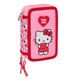 Hello Kitty Gefülltes Federmäppchen „Liebe“ – 37-teilig – 19,5 x 12,5 x 5,5 cm – Polyester