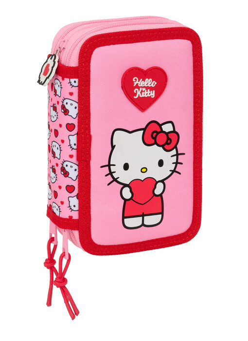 Hello Kitty Trousse à crayons remplie « Love » (37 pièces) 19,5 x 12,5 x 5,5 cm Polyester