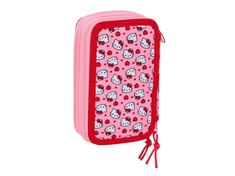 Hello Kitty Gefülltes Federmäppchen „Liebe“ – 37-teilig – 19,5 x 12,5 x 5,5 cm – Polyester