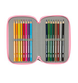 Hello Kitty Trousse à crayons « Love » remplie de 37 pièces - 19,5 x 12,5 x 5,5 cm - Polyester