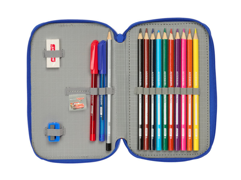 Disney Cars Filled Pencil Case Hit the Road - 29 pieces - 19.5 x 12.5 x 4 cm - Polyester