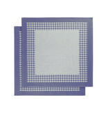 De Witte Lietaer Torchon Pied de Poule, Bleu - 2 pièces - 65 x 65 cm - Coton
