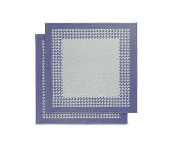 De Witte Lietaer Tea towel Pied de Poule Blue 2 pieces 65 x 65 cm
