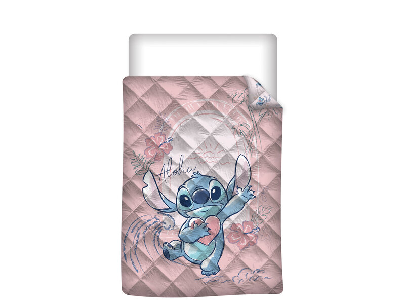 Disney Lilo & Stitch Tagesdecke, Stich und Engel - 140 x 200 cm - Polyester