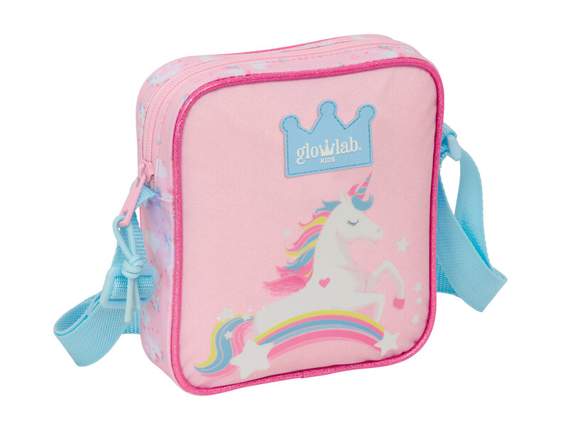 GLOWLAB Mini sac bandoulière licorne - 18 x 16 x 4 cm - Polyester