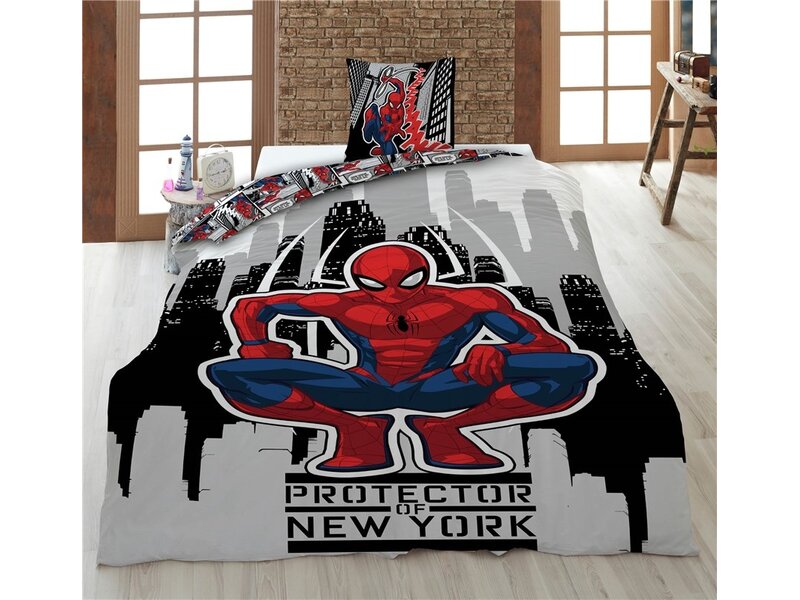 SpiderMan Bettbezug Protector – 140 x 200 cm – 65 x 65 cm – Baumwollmischgewebe