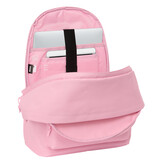 Real Madrid Sac à dos pour ordinateur portable 15,6" + port USB - 44 x 31 x 18 cm - Rose - Polyester