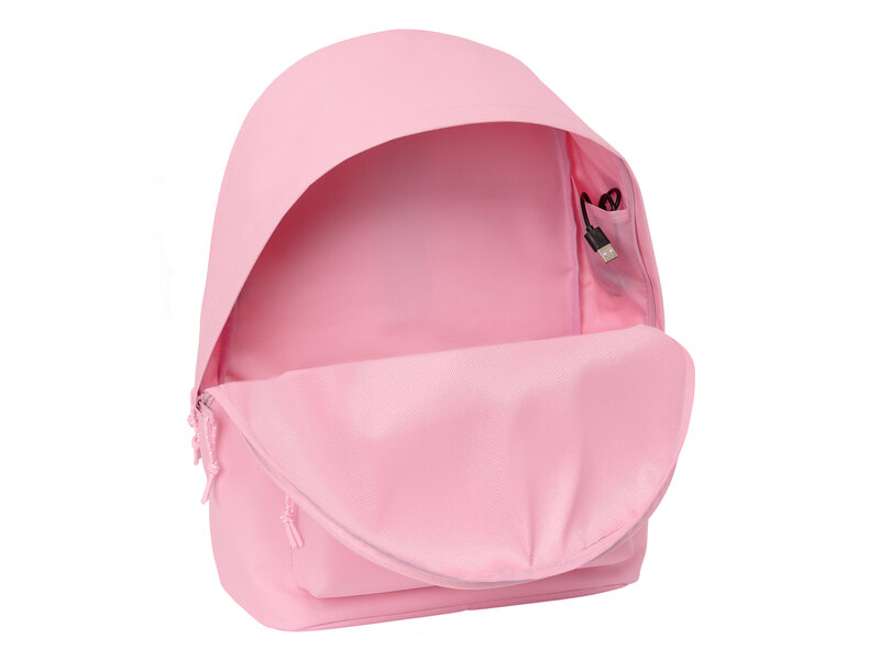 Real Madrid Sac à dos pour ordinateur portable 15,6" + port USB - 44 x 31 x 18 cm - Rose - Polyester