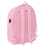 Real Madrid Sac à dos pour ordinateur portable 15,6" + port USB - 44 x 31 x 18 cm - Rose - Polyester