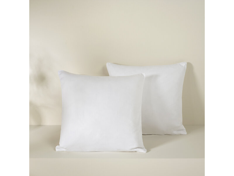 De Witte Lietaer Lot de 2 taies d'oreiller Olivia blanc cassé - 40 x 40 cm - Blanc - Satin de coton
