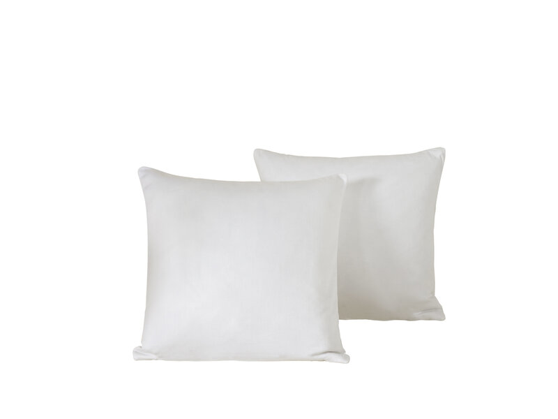 De Witte Lietaer Lot de 2 taies d'oreiller Olivia blanc cassé - 40 x 40 cm - Blanc - Satin de coton