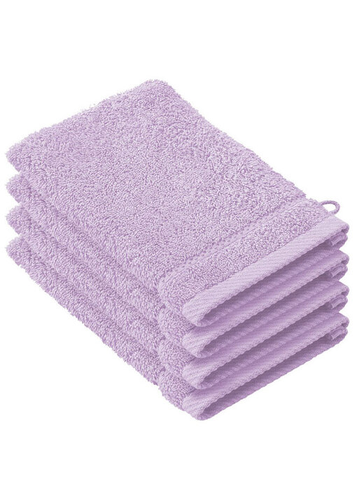 De Witte Lietaer Lot de 4 débarbouillettes en coton Stephanie Lilas