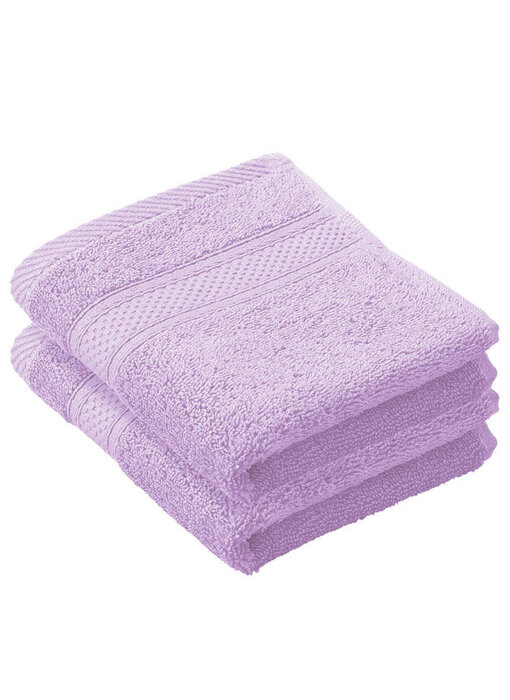 De Witte Lietaer Lot de 2 serviettes de bain Stéphanie Lilas 70 x 140 cm en coton