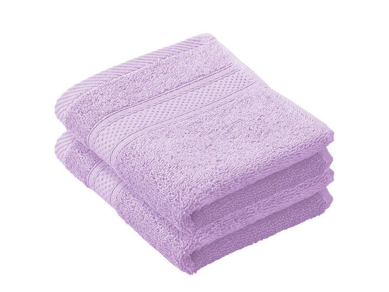 De Witte Lietaer Badhanddoek Stephanie - Set 2 stuks - 70 x 140 cm - Lila - Katoen