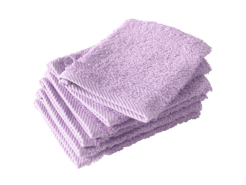 De Witte Lietaer Gants de toilette Hélène - 15 x 21 cm - Lot de 6 - Lilas - Coton