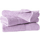 Lot de 3 serviettes de bain Helene Lilas 70 x 140 cm en coton