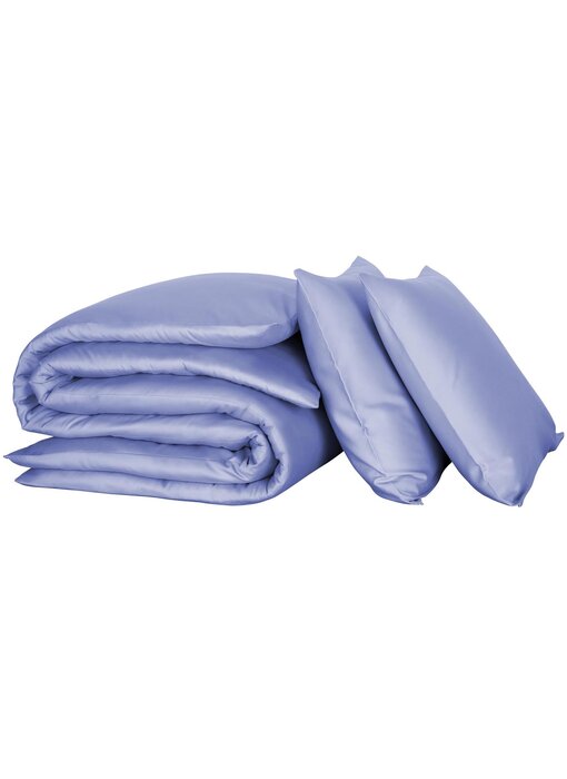 De Witte Lietaer Dekbedovertrek Olivia Sky Blue 260 x 240 cm Katoen Satijn
