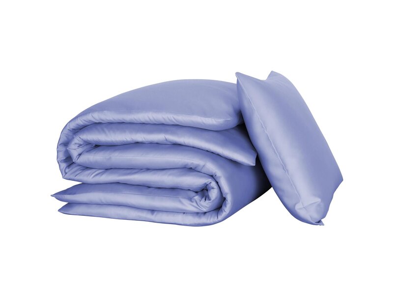 De Witte Lietaer Housse de couette Olivia bleu ciel - 140 x 200/220 cm - Satin de coton