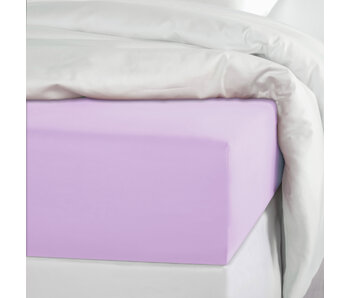 De Witte Lietaer Drap-housse Olivia Lilas 160 x 200/220 cm en satin de coton