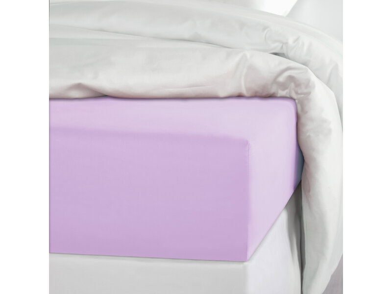 De Witte Lietaer Drap-housse Olivia - 140 x 200/220 x 30 cm - Lilas - Satin de coton