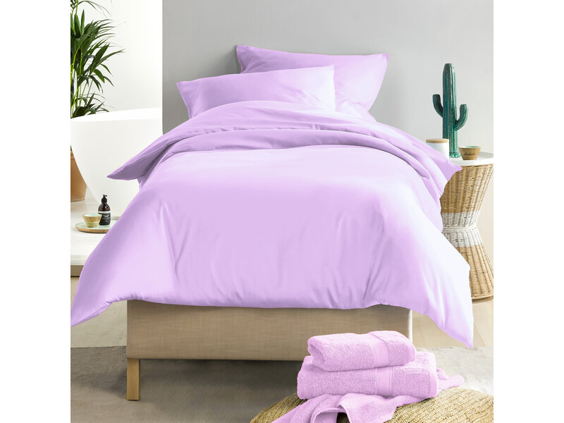 De Witte Lietaer Housse de couette Olivia - 140 x 200/220 cm - Lilas - Satin de coton