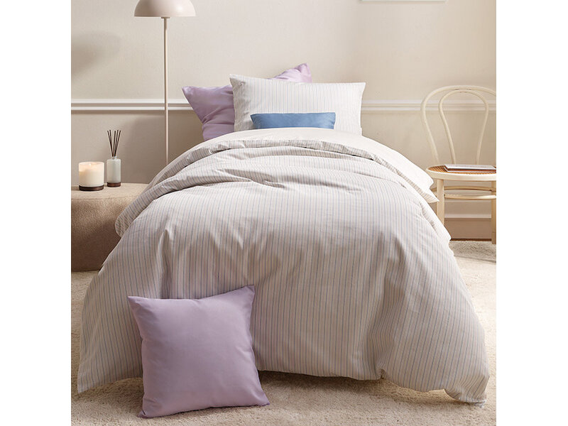 De Witte Lietaer Dekbedovertrek Lola Sky Blue - 140 x 200/220 + 60 x 70 cm - Katoen Percal